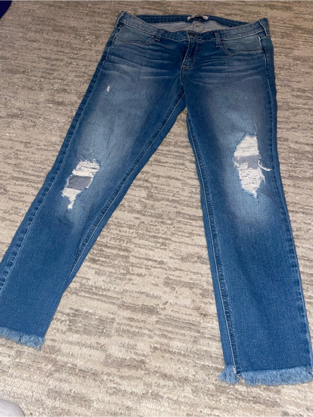 Hollister Distressed Blue Boot Cut Jeans
